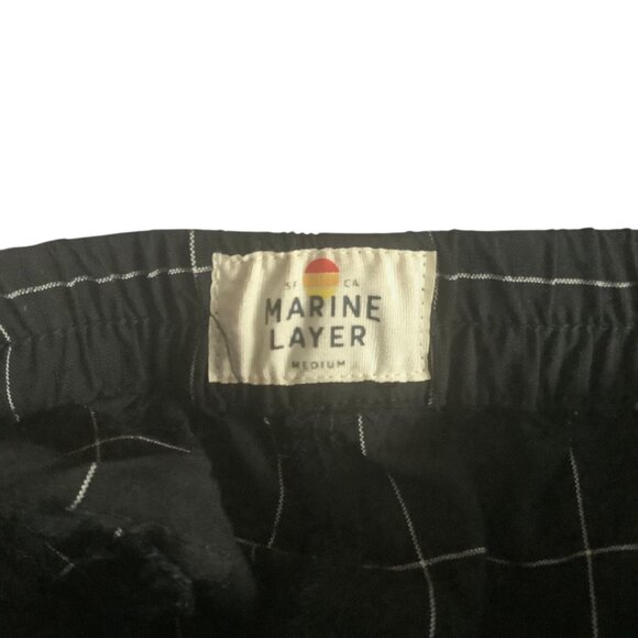 Marine Layer Black Windowpane Check Allison Pants Women Medium Cotton Blend - Picture 4 of 8